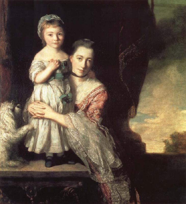 REYNOLDS, Sir Joshua Georgiana,Countess spencer,and Her daughter Georgiana,Later duchess of Devonshire china oil painting image